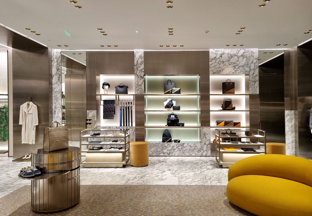 Loja Fendi com Calacatta Vagli fornecido pela Stone Marmi Boutique